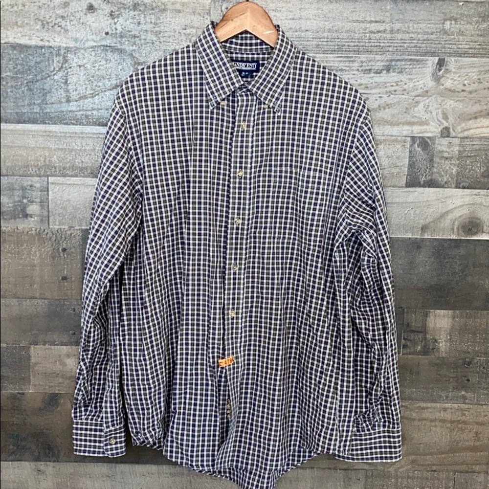 Land’s End Plaid Long Sleeve Button-Down Shirt